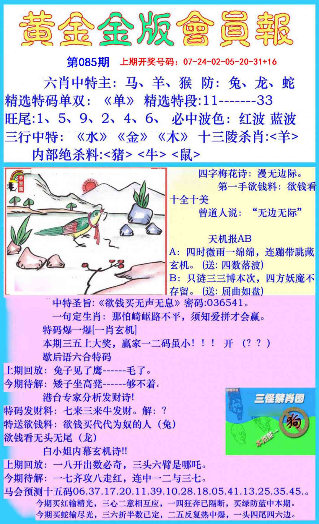 085期黄金金版会员报[图]