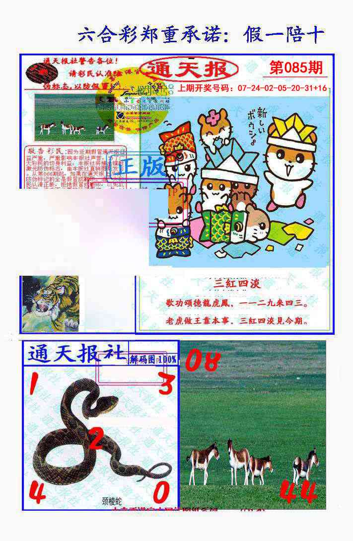 085期假一陪十通天报[图]